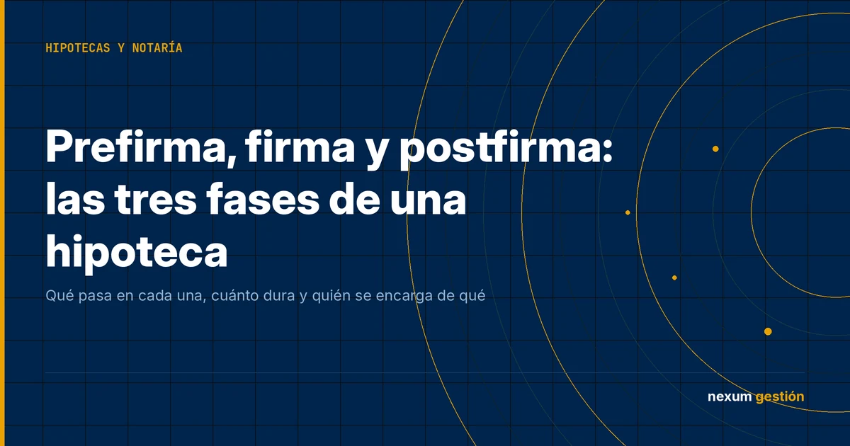 Prefirma, firma y postfirma: las tres fases de una hipoteca