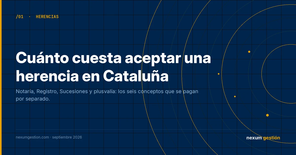 Cuánto cuesta aceptar una herencia en Cataluña en 2026: notaría, registro e impuestos